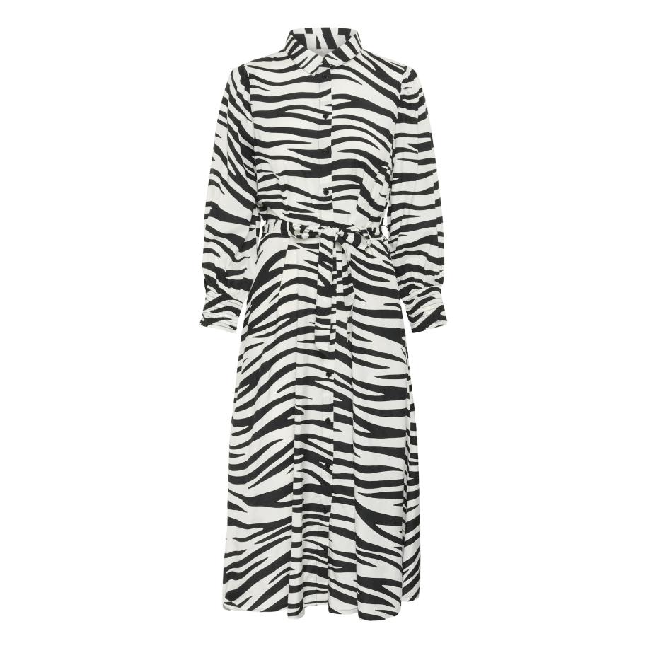 Kaffe Blousejurk Emine Olga zwart / wit Zwart