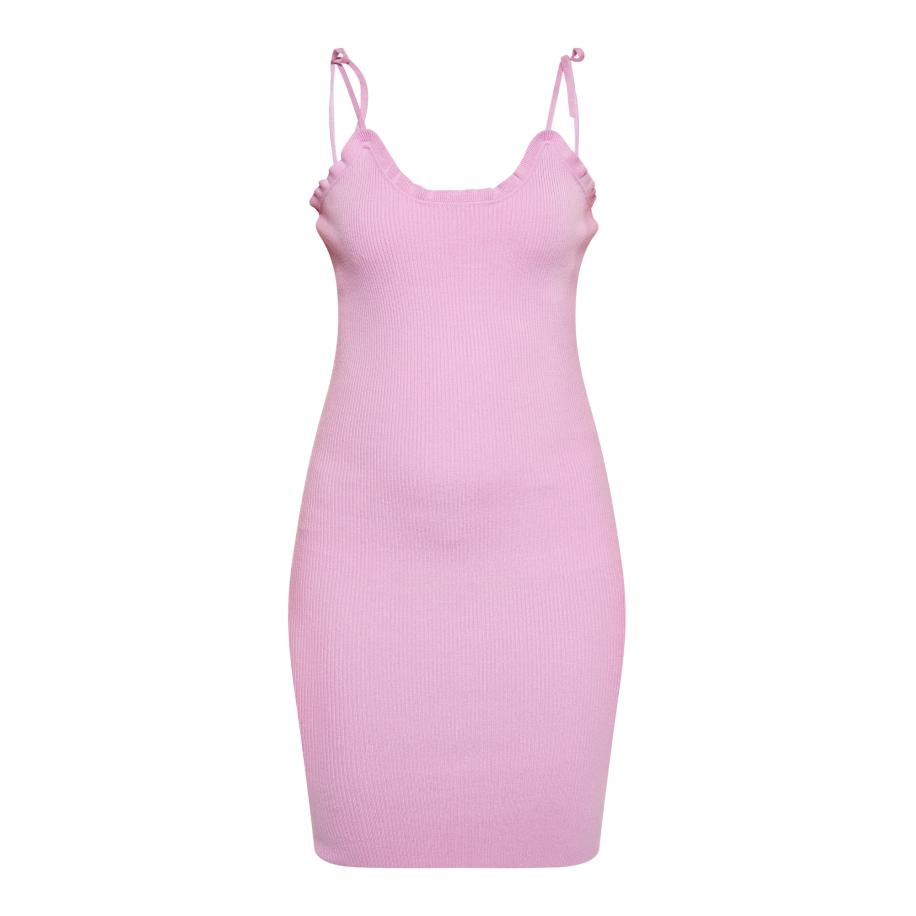 Swirly swirly Gebreide jurk oudroze -