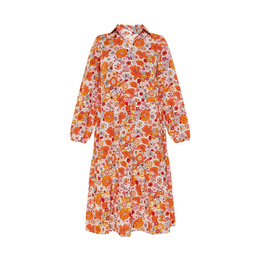 Gaya Gaya Blousejurk Casual oranje / poederroze / donkerrood / wit -