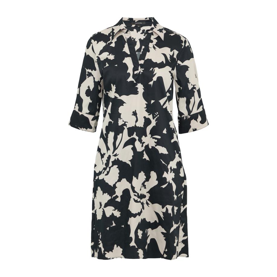 Comma COMMA Jurk navy / wit -