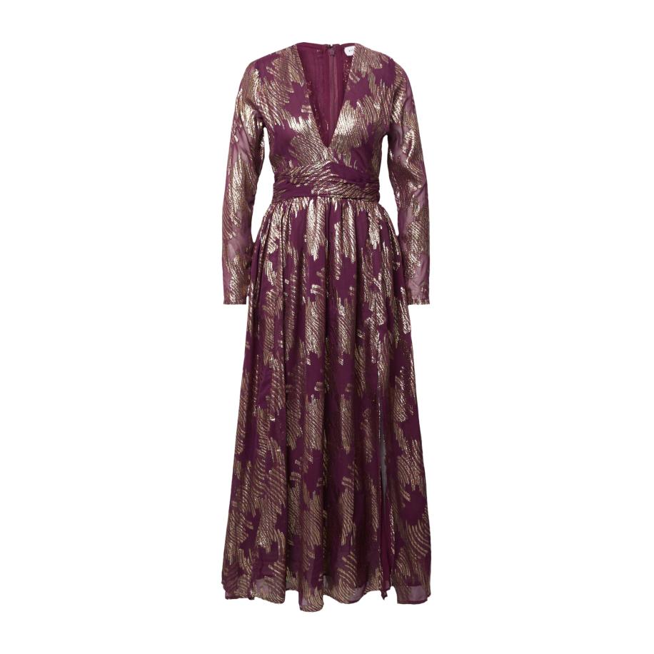 Warehouse Warehouse Jurk goud / aubergine -