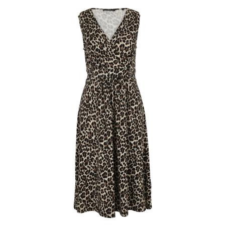 Zero zero Jurk Leo crème / bruin / zwart