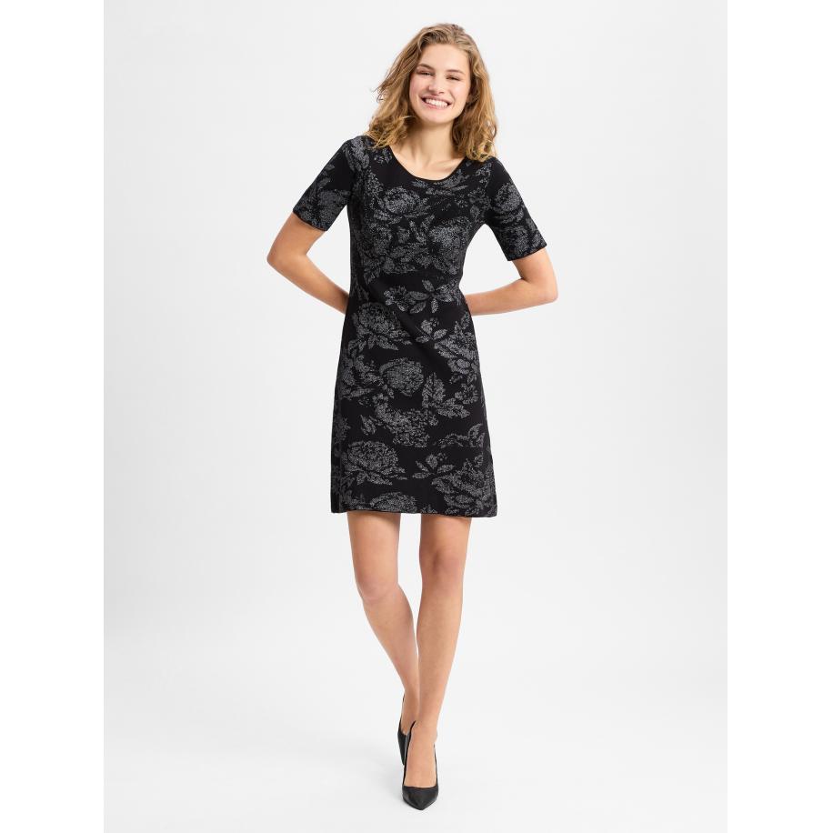 Monari monari Gebreide jurk zwart / zilver -