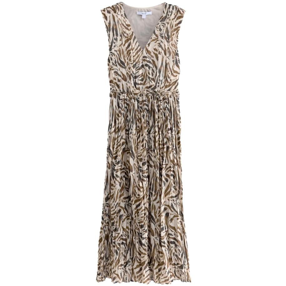 Next Next Jurk beige / donkerblauw / lichtbruin / zwart -