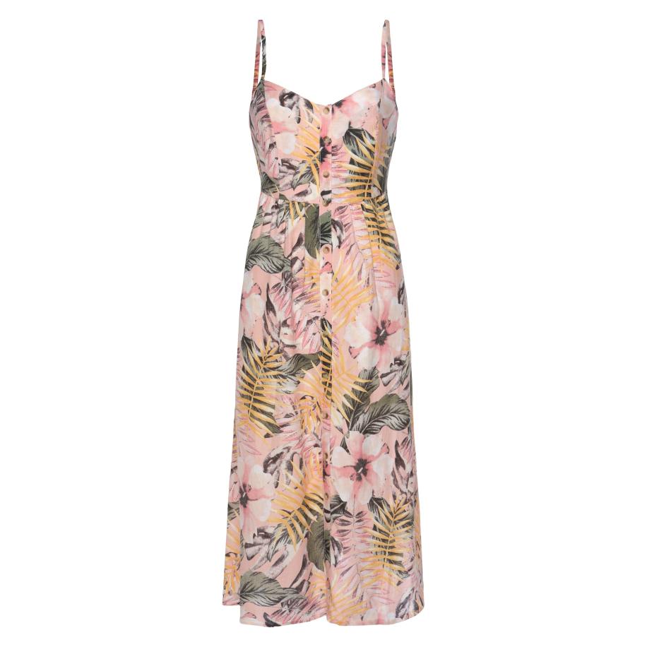 Lascana LASCANA Jurk lichtgroen / oranje / lichtroze -