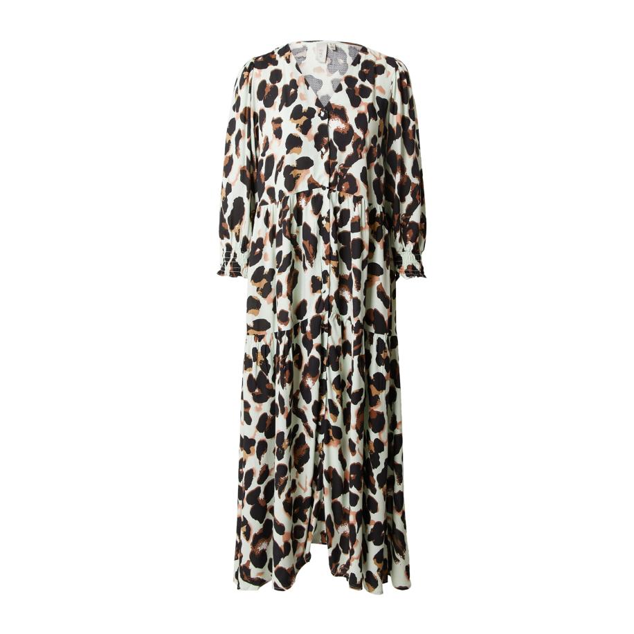 YAS YAS Jurk ALIRA beige / bruin / mintgroen / zwart -