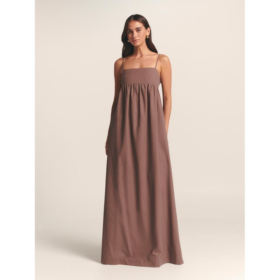 St MRLO St MRLO Jurk ASTER MAXI DRESS bruin -