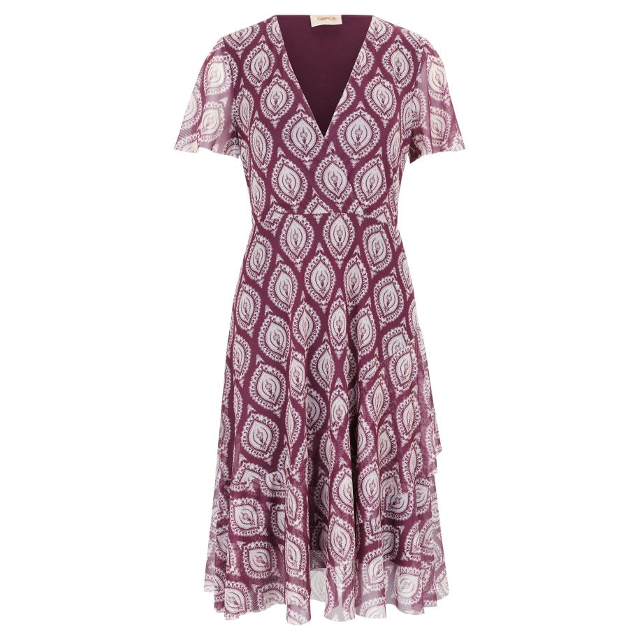 Cartoon Jurk lichtgrijs / pruim Paars