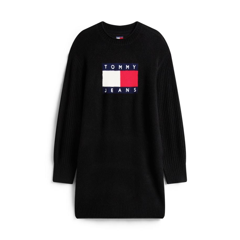 Tommy Jeans Tommy Jeans Gebreide jurk marine / bloedrood / zwart / wit -