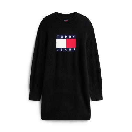 Tommy Jeans Tommy Jeans Gebreide jurk marine / bloedrood / zwart / wit