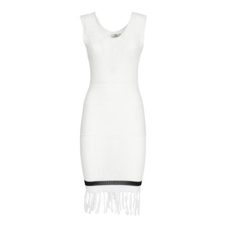 Influencer Gebreide jurk zwart / wit