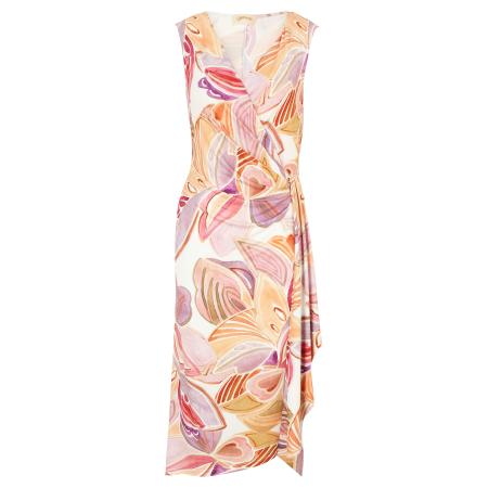 Cartoon Zomerjurk zalm roze / rood / bordeaux / wit