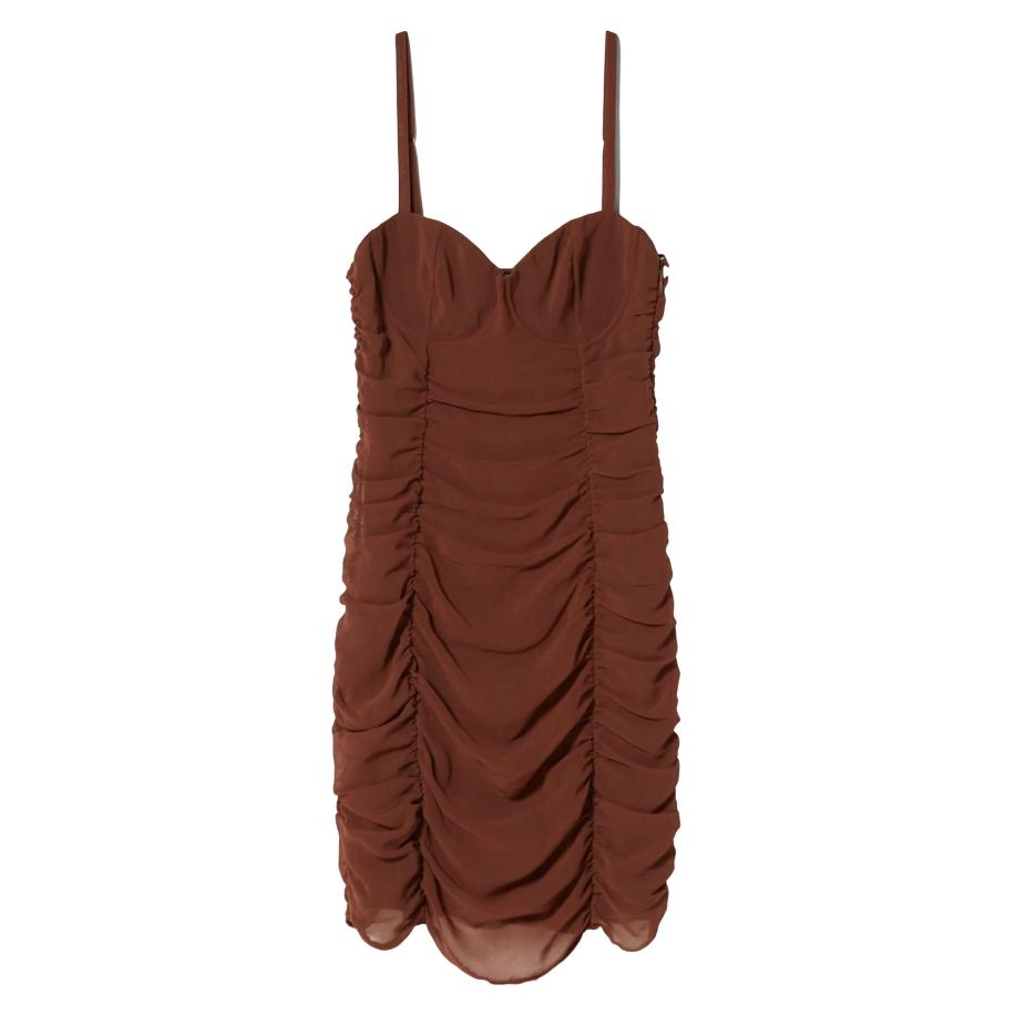 Bershka Jurk chocoladebruin Bruin