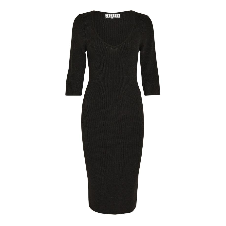Desires DESIRES Gebreide jurk Leila zwart -