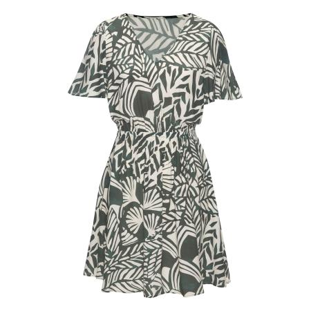 Lascana LASCANA Zomerjurk donkergroen / wit