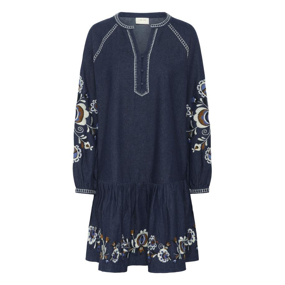 Cream Cream Jurk Gro crème / blauw / navy / bruin -