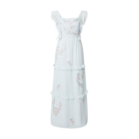 Maya Deluxe Jurk lichtblauw / donkergroen / oudroze