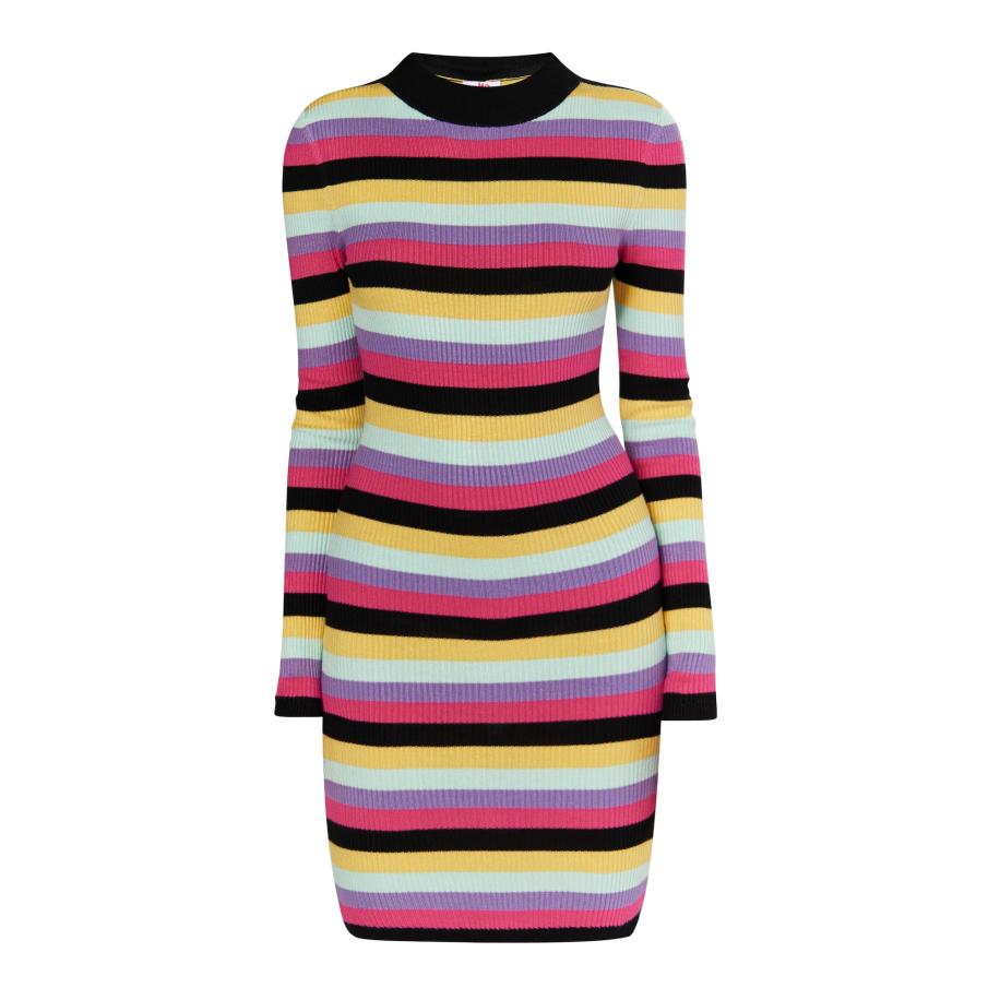 MYMO MYMO Gebreide jurk Biany mintgroen / donkerlila / pink / zwart -
