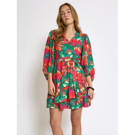 Minus minus Jurk Thilda riet / oranje / pink / rood