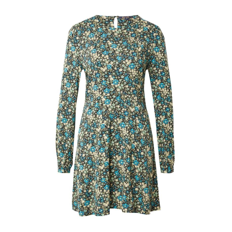 King Louie King Louie Jurk Polly La Sarre cyaan blauw / groen / zwart / wit -