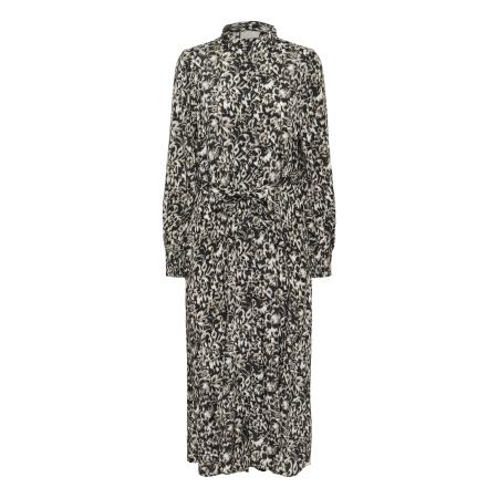 Kaffe Blousejurk Pollie taupe / zwart / wit