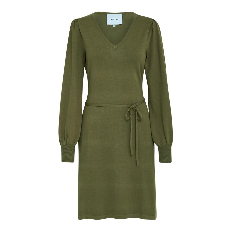 Minus minus Gebreide jurk Astrid groen -