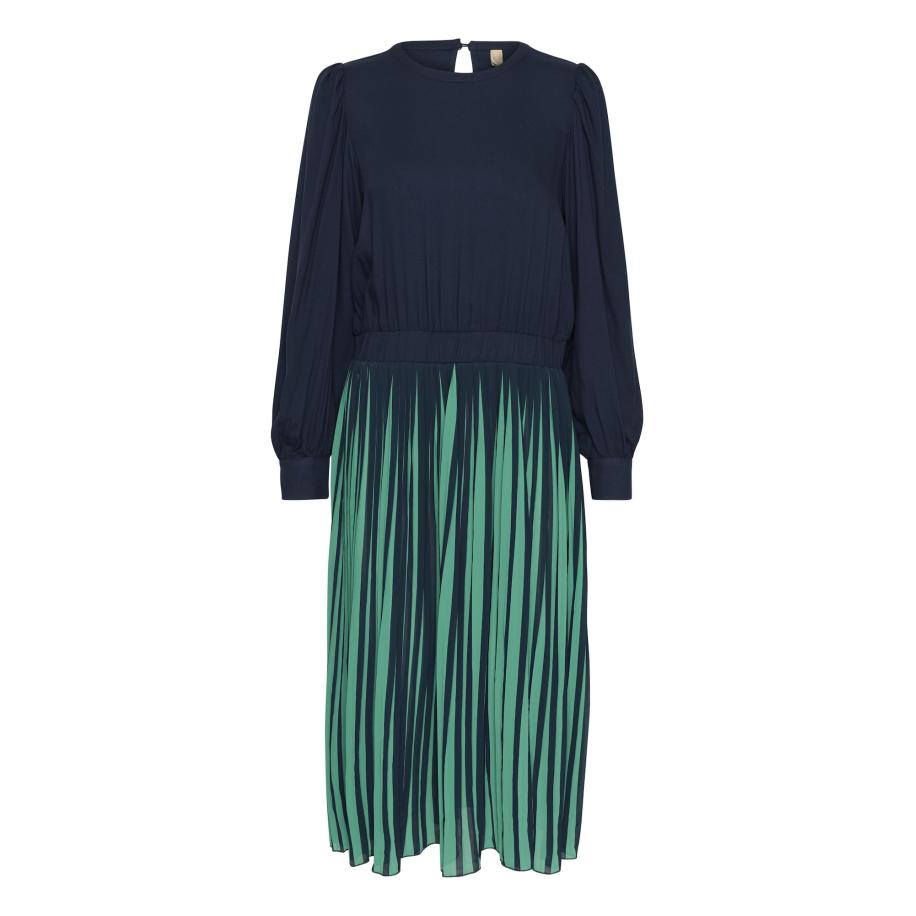 Culture CULTURE Jurk Carly navy / jade groen -