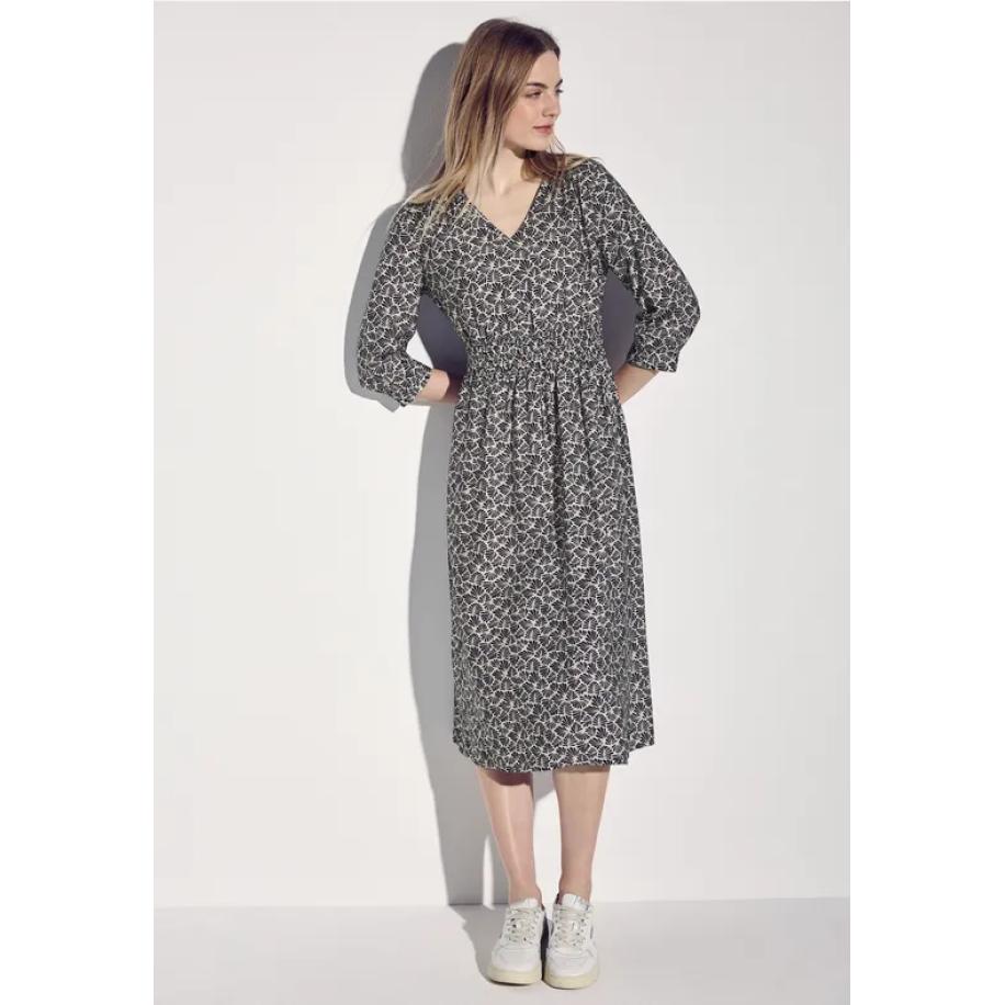 Street One Jurk met print en smokdetail Blauw