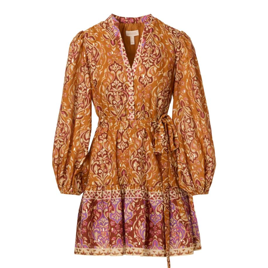 Adrianna Papell Adrianna Papell Blousejurk beige / roestbruin / lichtbruin / lila -