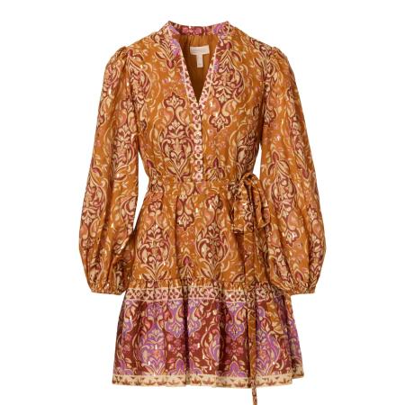 Adrianna Papell Adrianna Papell Blousejurk beige / roestbruin / lichtbruin / lila