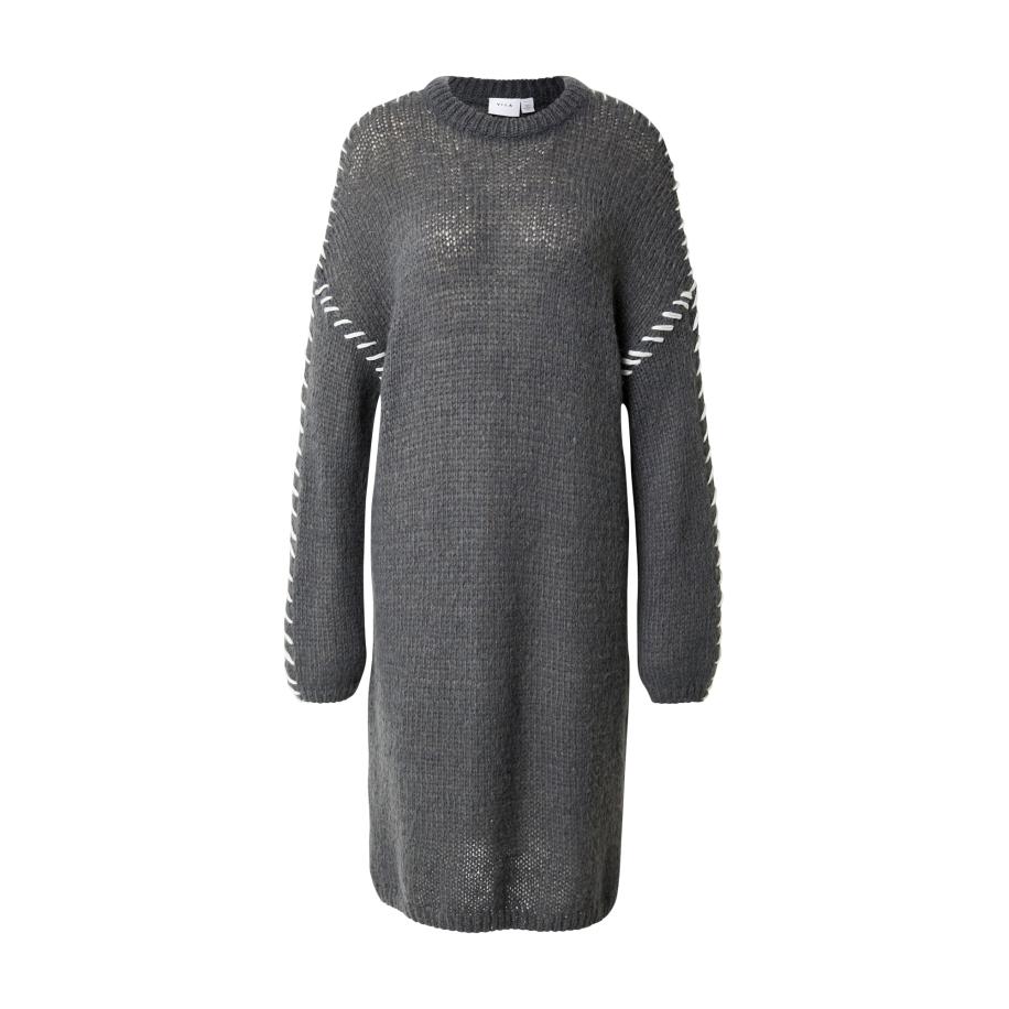Vila VILA Gebreide jurk Choca New donkergrijs / wit -