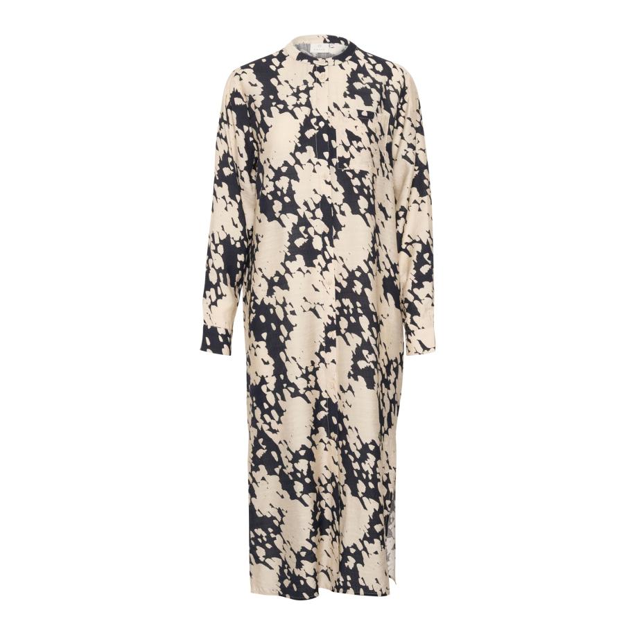 Kaffe Blousejurk KALouise beige / zwart Bruin