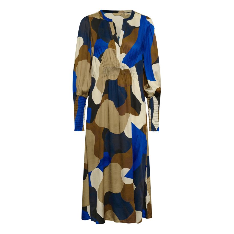 Culture CULTURE Jurk Dana beige / blauw / bruin -