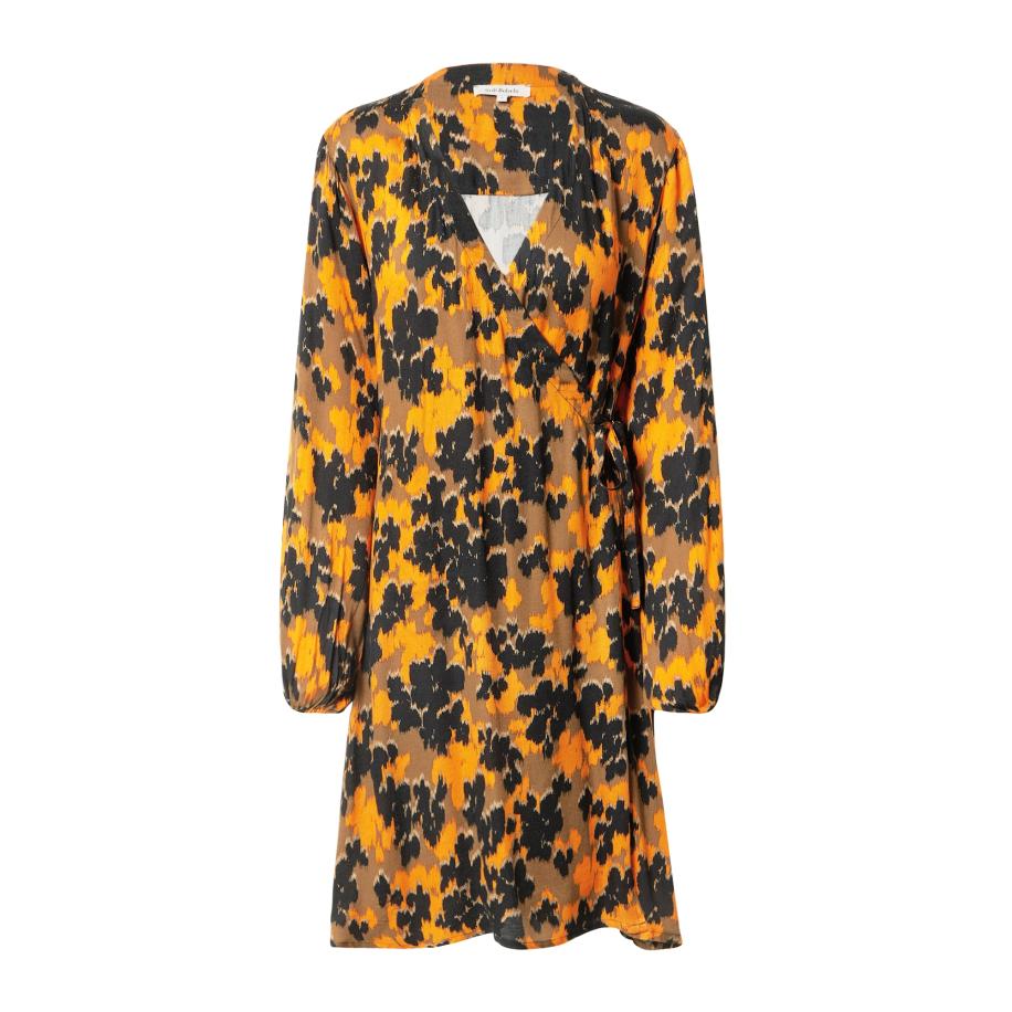 Soft Rebels Soft Rebels Jurk Gracelynn lichtbeige / cappuccino / goudgeel / zwart -