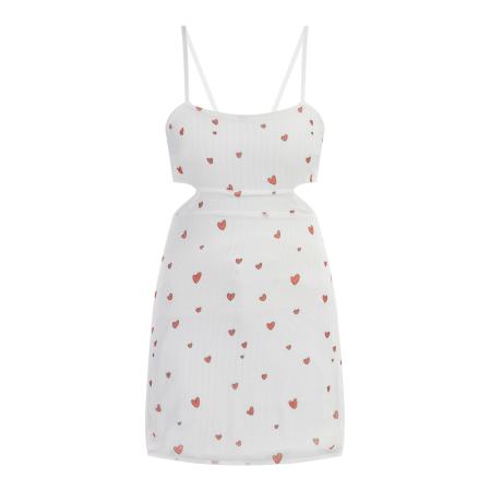 MYMO MYMO Zomerjurk oranjerood / zwart / zilver / wit