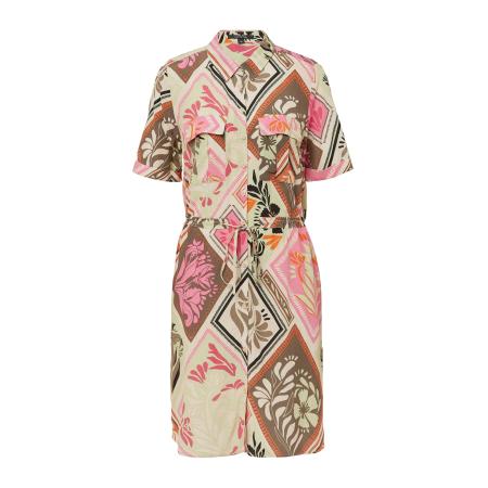 Comma COMMA Blousejurk olijfgroen / lichtgroen / pink / lichtroze