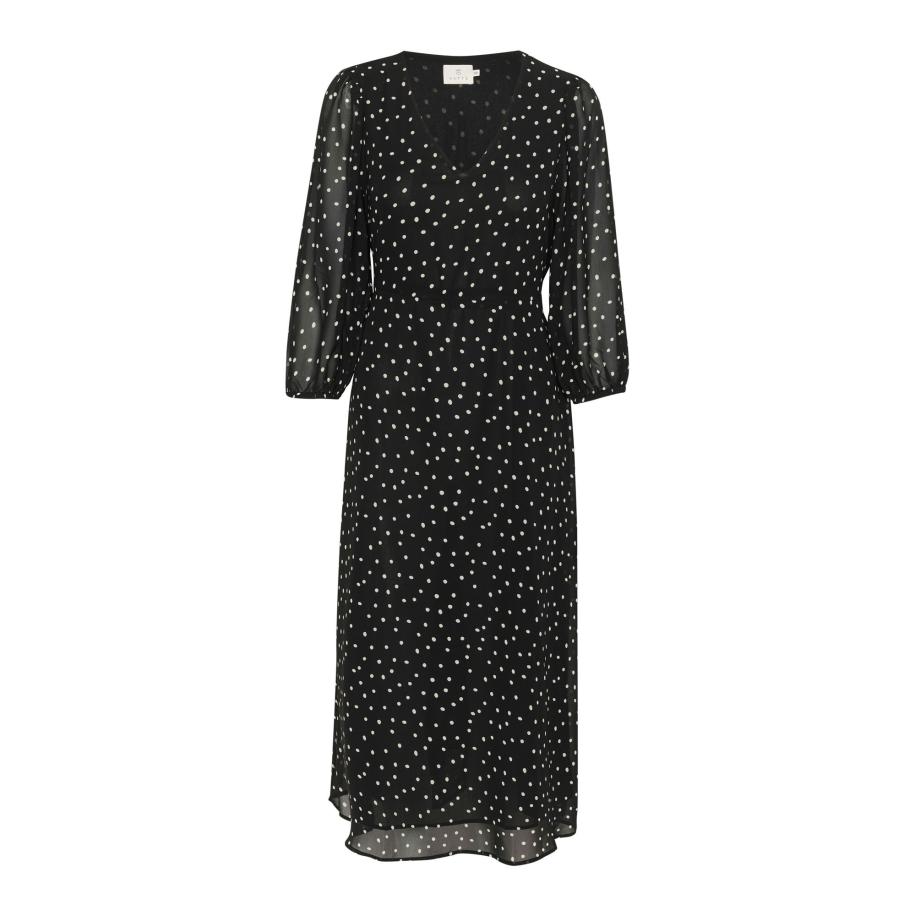 Kaffe Kaffe Jurk Sally zwart / wit -