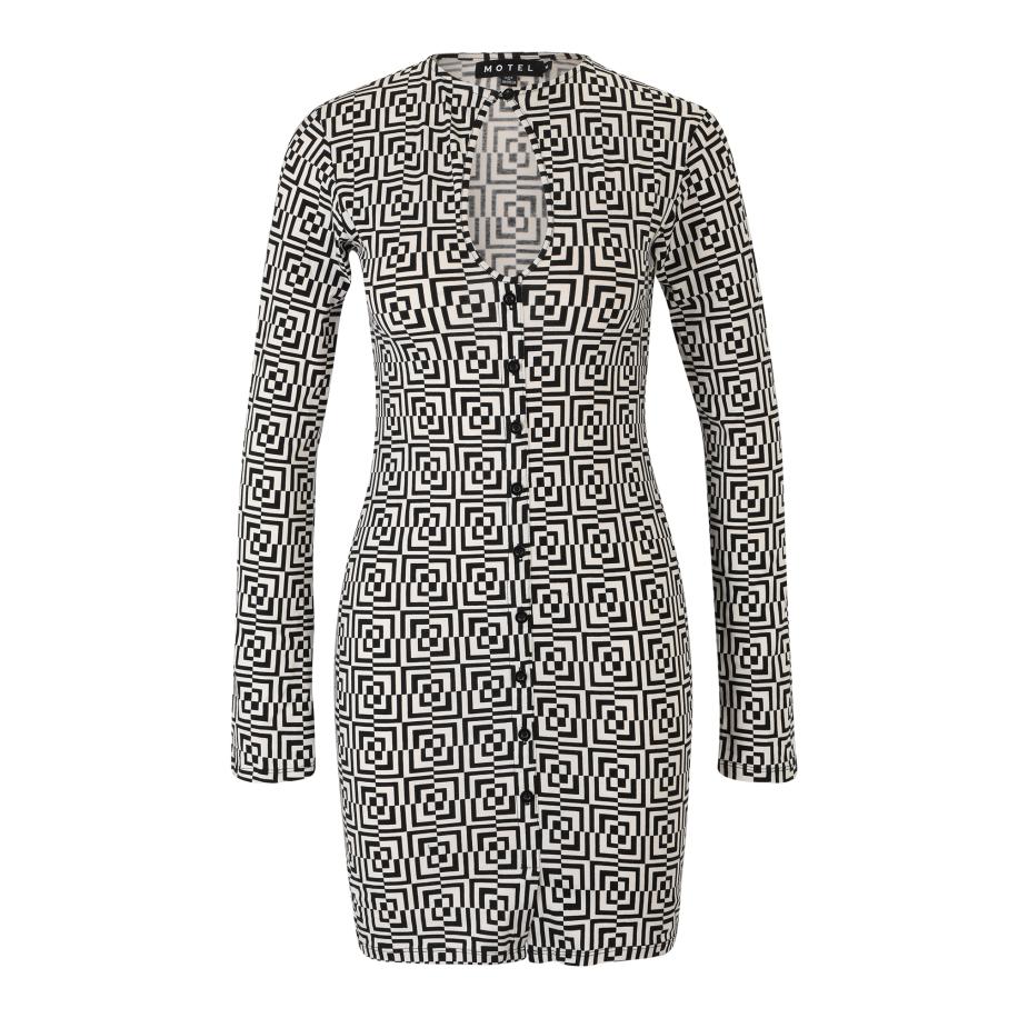 Motel Motel Jurk zwart / wit -