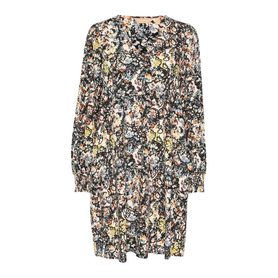 Culture CULTURE Jurk CU Sika Bello lichtblauw / geel / zwart / wit -