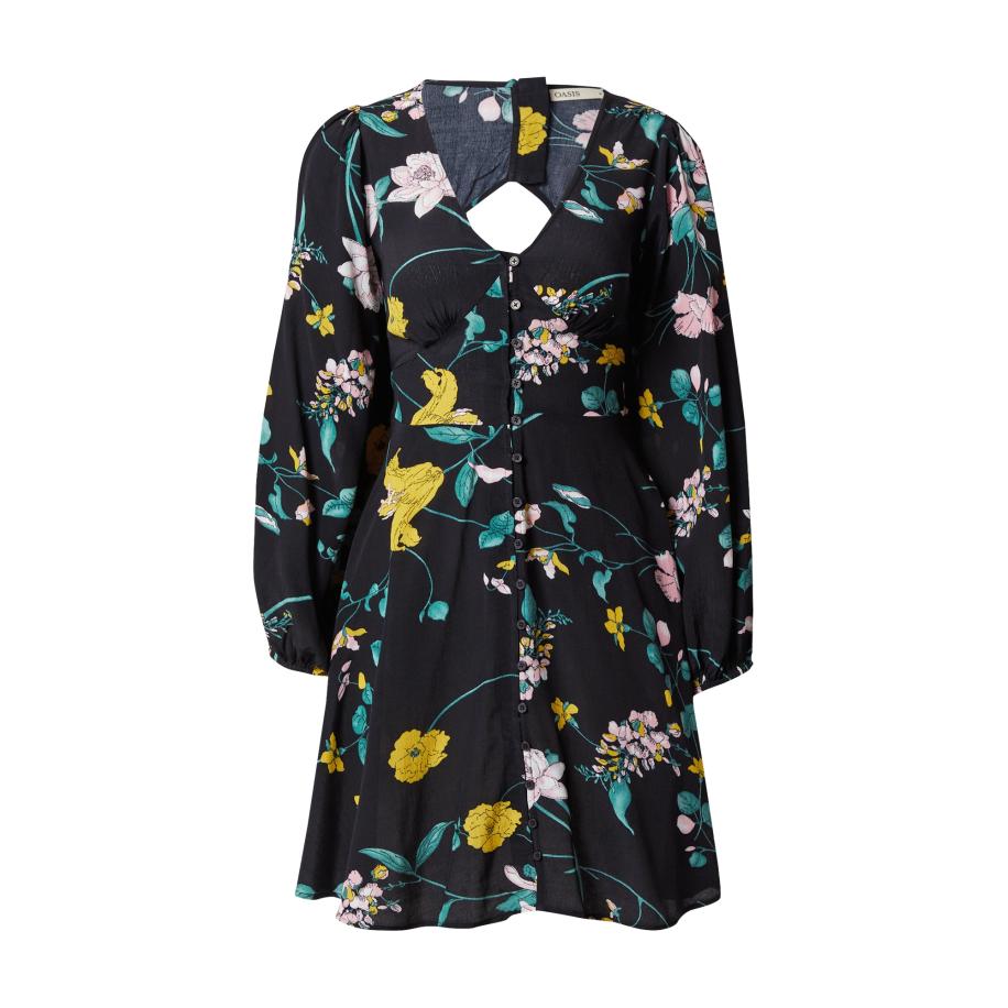 Oasis Oasis Blousejurk geel / groen / rosa / zwart / wit -