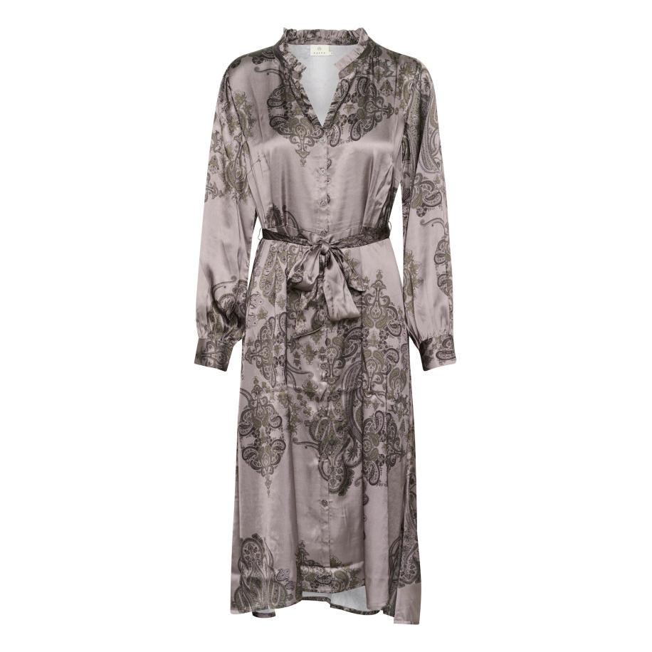 Kaffe Kaffe Jurk Ester taupe / zilvergrijs -