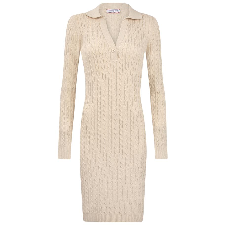 Felix Hardy Felix Hardy Gebreide jurk beige -