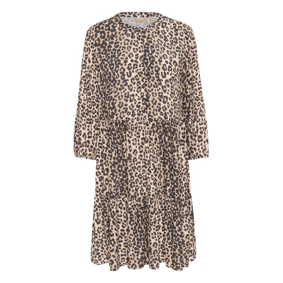 Culture CULTURE Jurk Drea bruin / zwart / eierschaal -