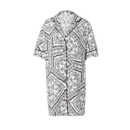 TOPSHOP Blousejurk zwart / wit