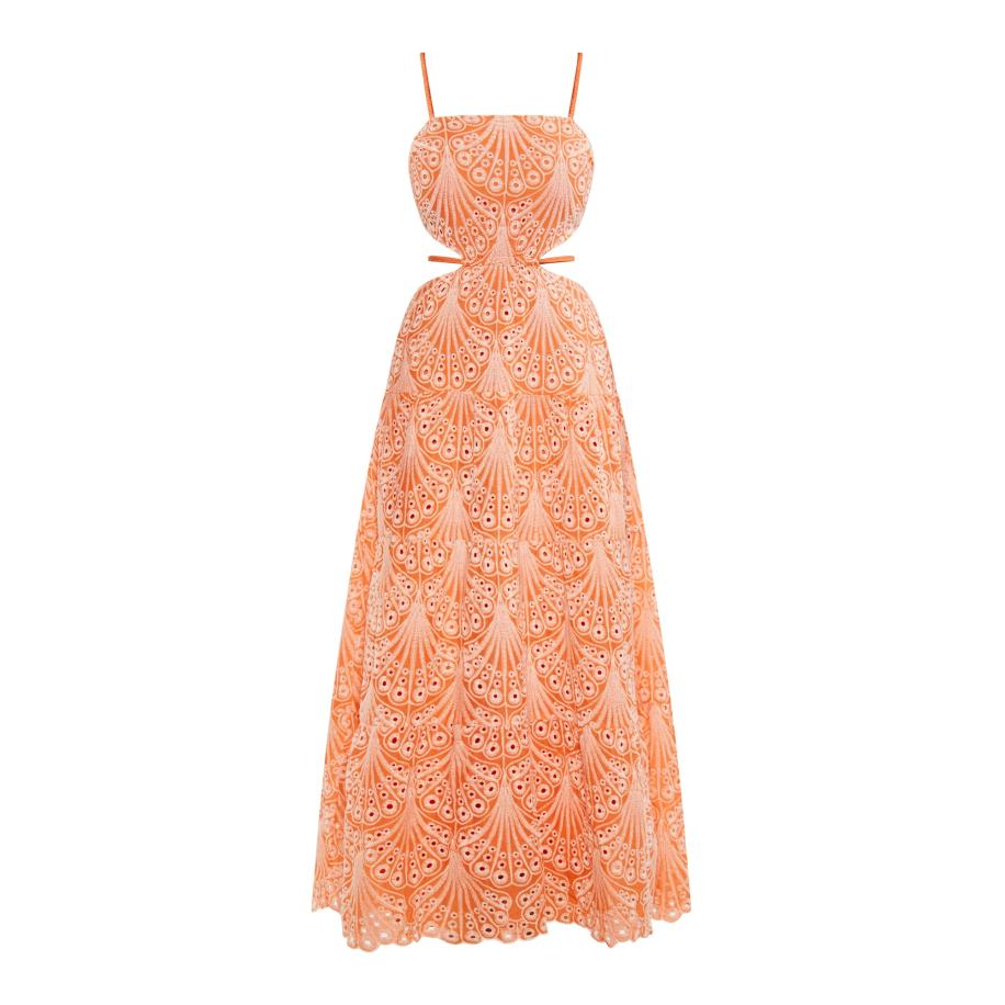 IZIA IZIA Zomerjurk oranje / wit -