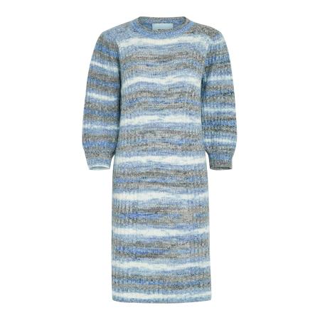 Minus minus Gebreide jurk Misja blauw / basaltgrijs / wit