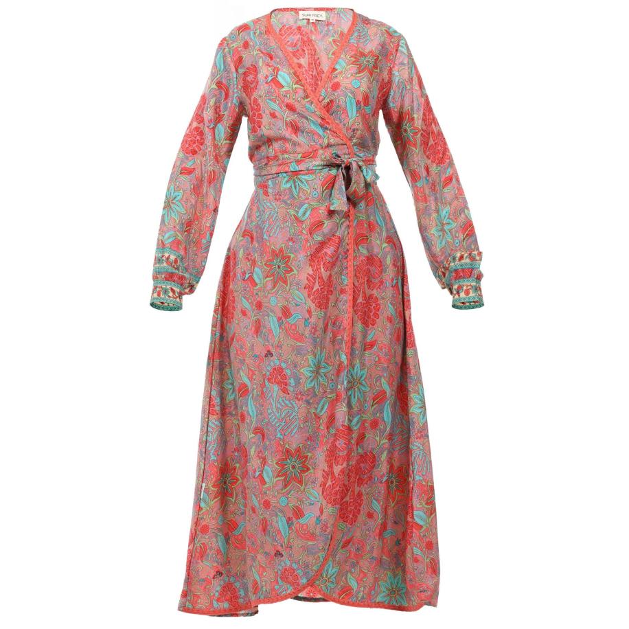 Suri Frey Suri Frey Zomerjurk Freyday lichtblauw / lichtgroen / oudroze / rood -