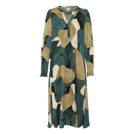 Culture CULTURE Jurk CU Dana beige / olijfgroen / donkergroen