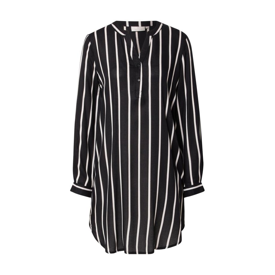 Kaffe Jurk Marana zwart / wit Zwart