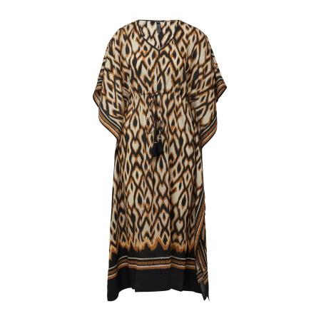 Comma COMMA Jurk beige / bruin / zwart